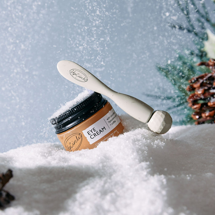 small product image-10,UpCircle Merry + Bright Eyes Gift Set: Eye Cream and Eye Roller inner products in a lifestyle setting