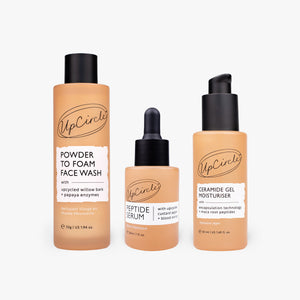 The Menopause Skin Set: Face Wash, Peptide Serum + Ceramide Gel Moisturizer
