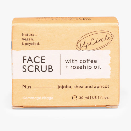 Second Image of Face Scrub with Coffee + Rosehip Oil travel size 30ml box